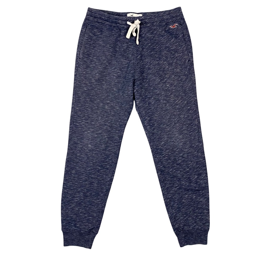 Hollister Heathered Blue Marl Drawstring Jogger Sweatpants Mens‎ Medium